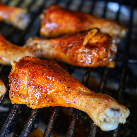 smoked chicken legs on a recteq wood pellet grill