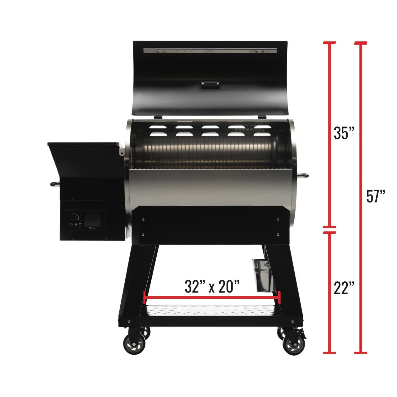 RT-590 Dimensions Front Open