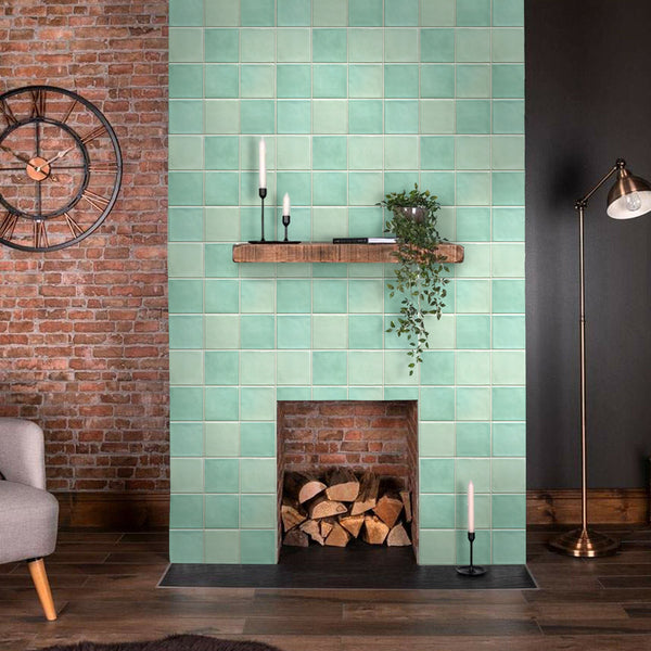 3D Light Teal Green Wall Tiles For Fireplaces