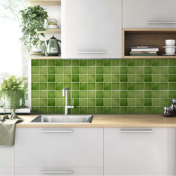 3D Green Ceramic Peel and Stick Wall Tile