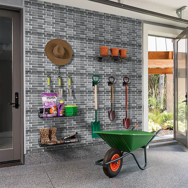 3D Classical Gray Brick Peel and Stick Garage Wall Ideas