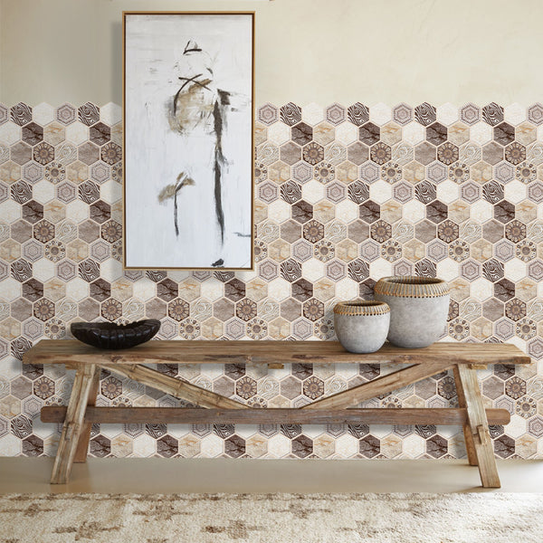 3D-Brown-Tone-Hexagon-Peel-and-Stick-Wall-Tile-scene30