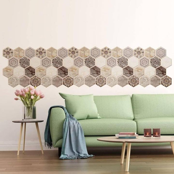 3D-Brown-Tone-Hexagon-Peel-and-Stick-Wall-Tile