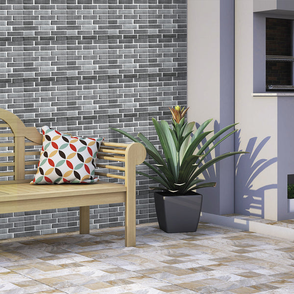 Azulejo de pared 3D Classic Grey Brick Peel and Stick