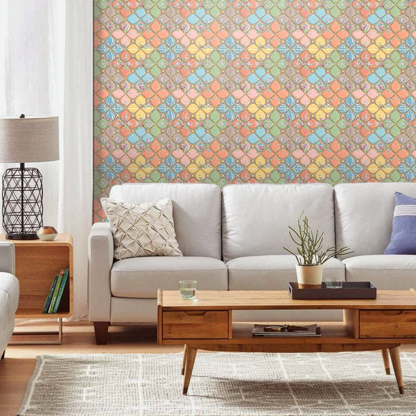 3D Colorful Petal Bohemian Peel and Stick Wall Tile-commomy decor