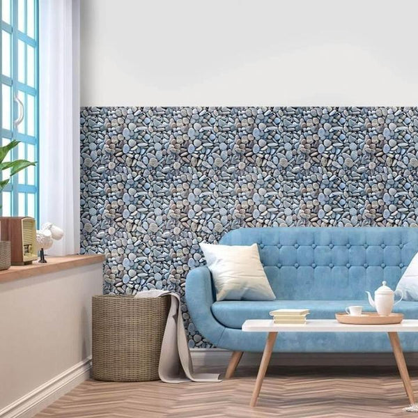 Azulejo de pared de pelar y pegar de adoquín gris 3D