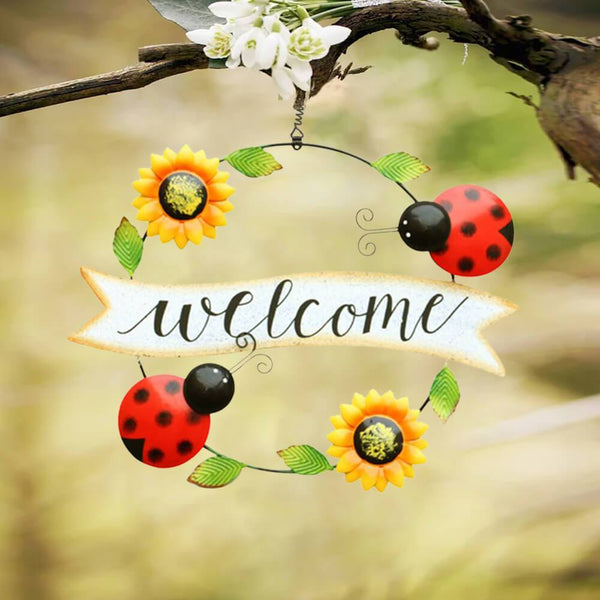 3D_Metal_Sunflower_and_Ladybug_Welcome_Sign_Wall_Art_Decor_Scene4