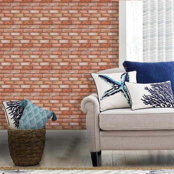 decoración común-3D_Red_Brick_Texture_Peel_and_Stick_Wall_Tile