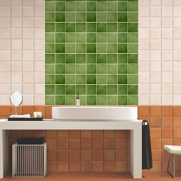 Azulejo de pared de cerámica verde 3D Peel and Stick