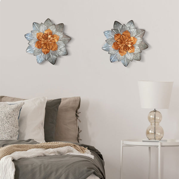 Dormitorios-Commomy 3D Metal Art Flores Decoración de pared