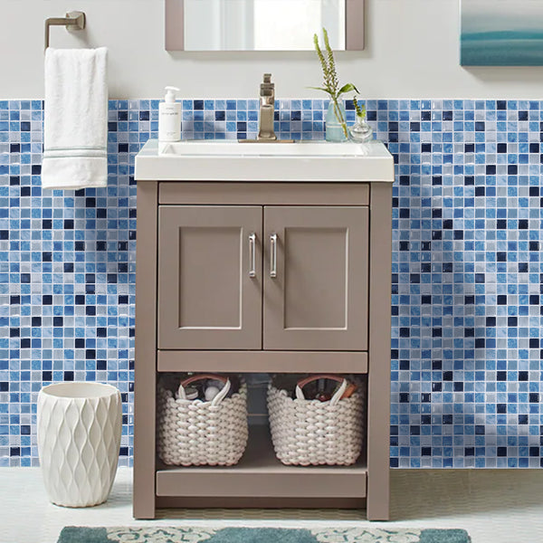 Blue Mosaic Peel and Stick Backsplash Tile