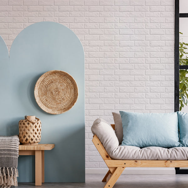 COMMOMY-3D Azulejo de pared de ladrillo blanco Peel and Stick