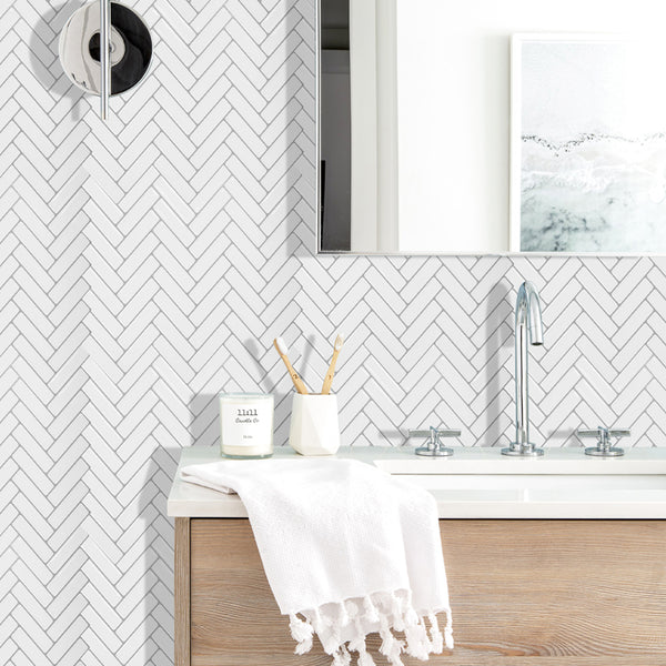 Herringbone Peel and Stick Tile