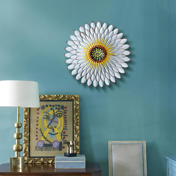 Chrysanthemum_Shape_3D_Metal_Flower_Wall_Decor_White_commomy Dekor