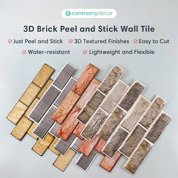 Faux Brick Wall Tile Peel and Stick