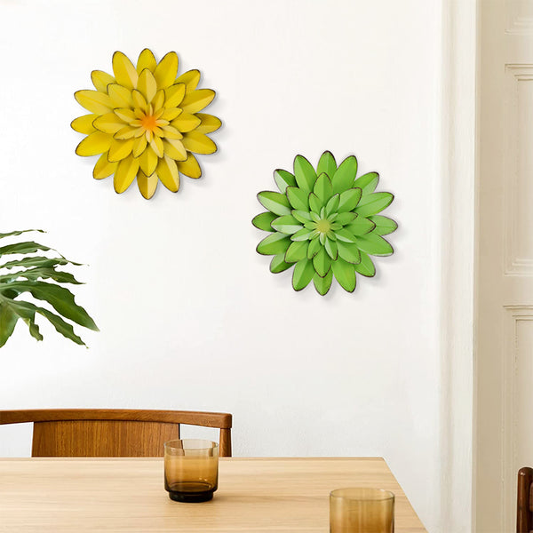 Comedor-Commomy 3D Metal Art Flores Decoración de pared
