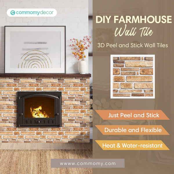 rustic farmshouse 3d peel-and-stick walltile