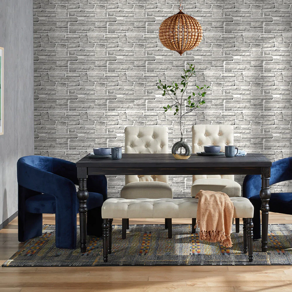 Gray Stone 3D Peel-and-Stick Wall Panels for Living Room Wall Decor