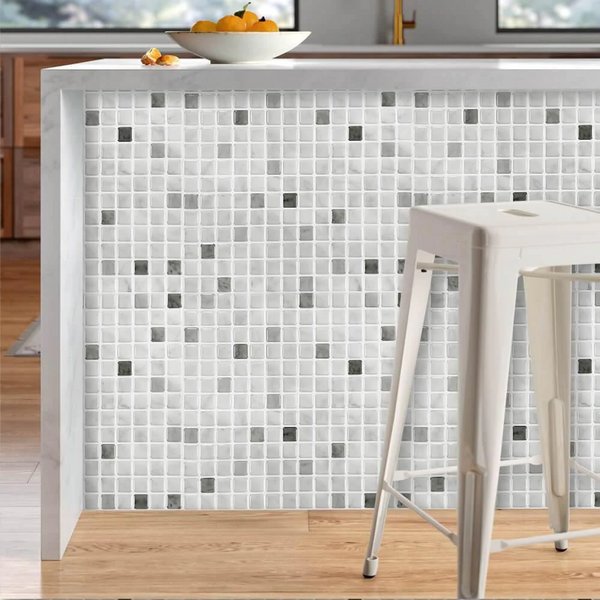 Gray and Beige Mosaic Peel and Stick Backsplash Tile