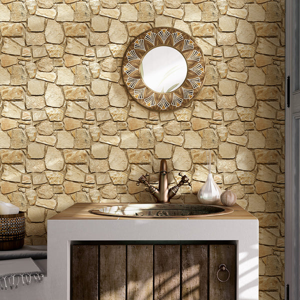 Light Brown Faux Stone Wall Panels7