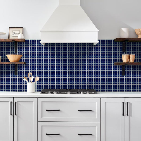 Navy Blue Mosaic Backsplash