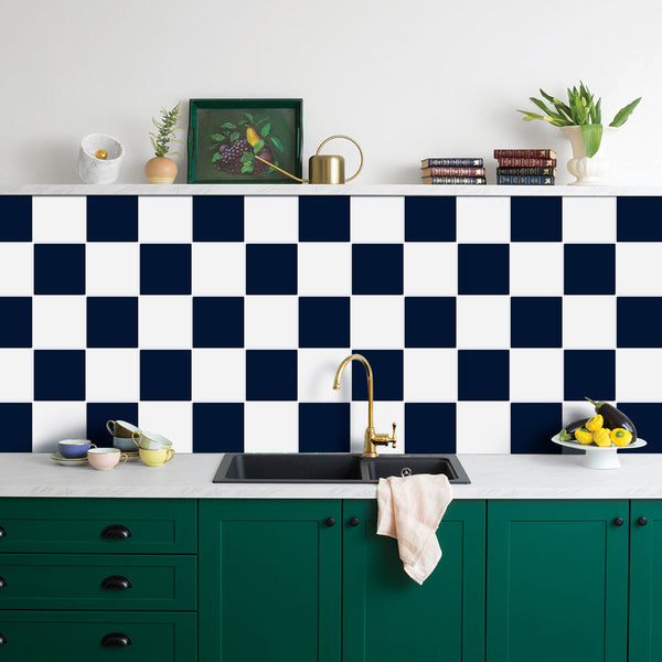 black and white backsplash