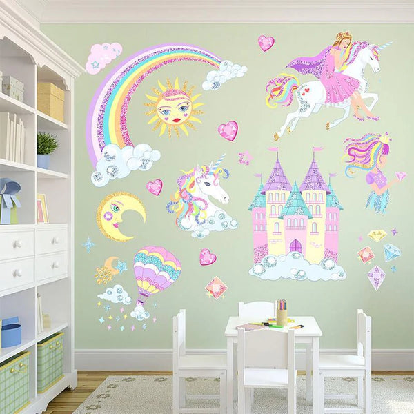 Dinosaur Spaceship Peel and Stick Nursery Wall Decals
