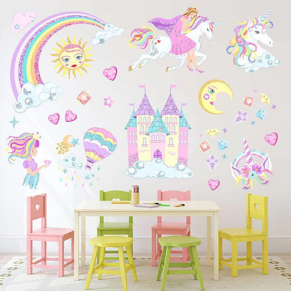Princess and Castle Peel and Stick Nursery Wall Decals