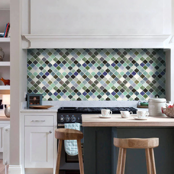 Peel and Stick Arabesque Tile Backsplash for Kitchen Wall Decor