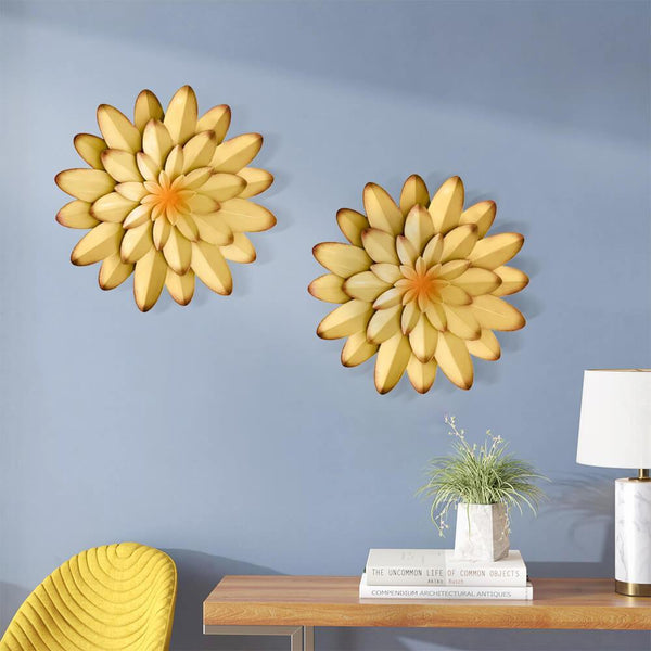 Water_Lily_3D_Metal_Flower_Wall_Decor_Yellow_Scene