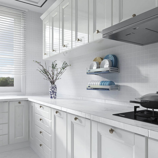 White Mosaic Peel and Stick Backsplash Tile