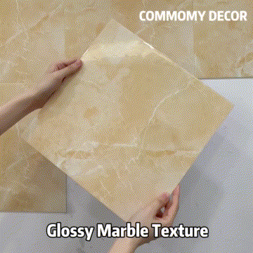 Azulejo de pared de mármol amarillo Peel and Stick-Commomy Decor