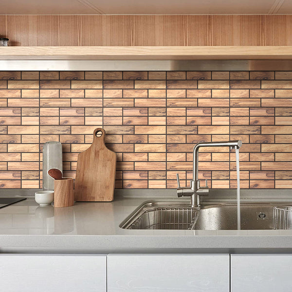 Braune, abziehbare Küchenrückwand zum Abziehen und Aufkleben