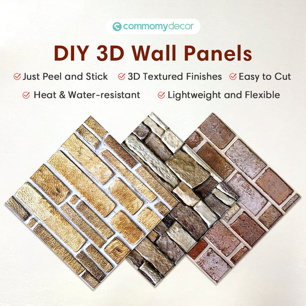 Paneles de pared 3D para despegar y pegar