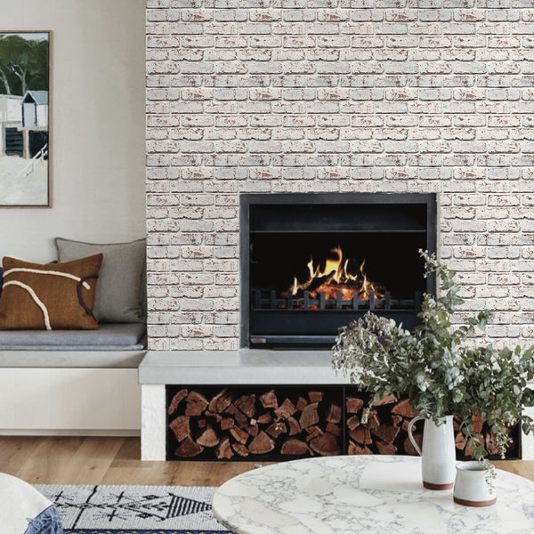 faux brick tiles for fireplace surround