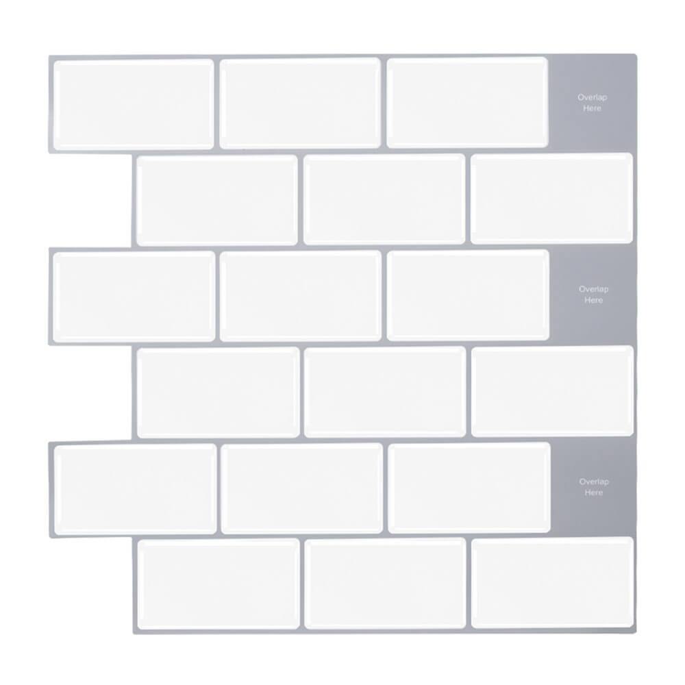 Classic Subway White Peel And Stick Backsplash Tile Commomy