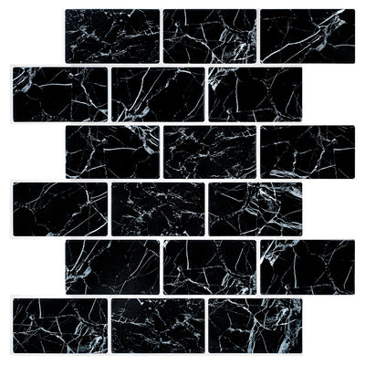 commomy Thicker Carrara Marble Subway Peel and Stick Backsplash Tile