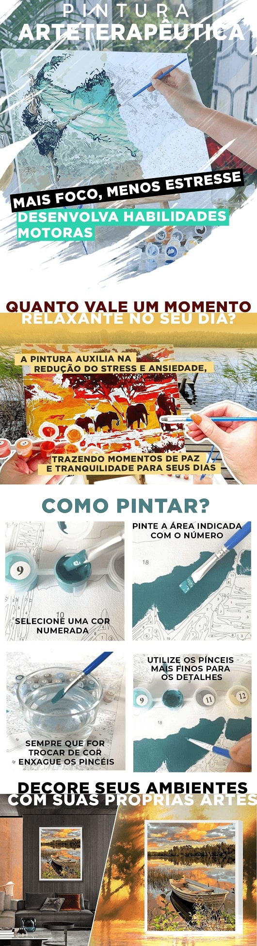 Pintura Numerada Terapêutica - Kit PERSONALIZADA