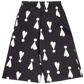Black Exclamation Hearts Culottes