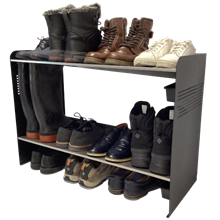 Boot racks with a stainless steel finish