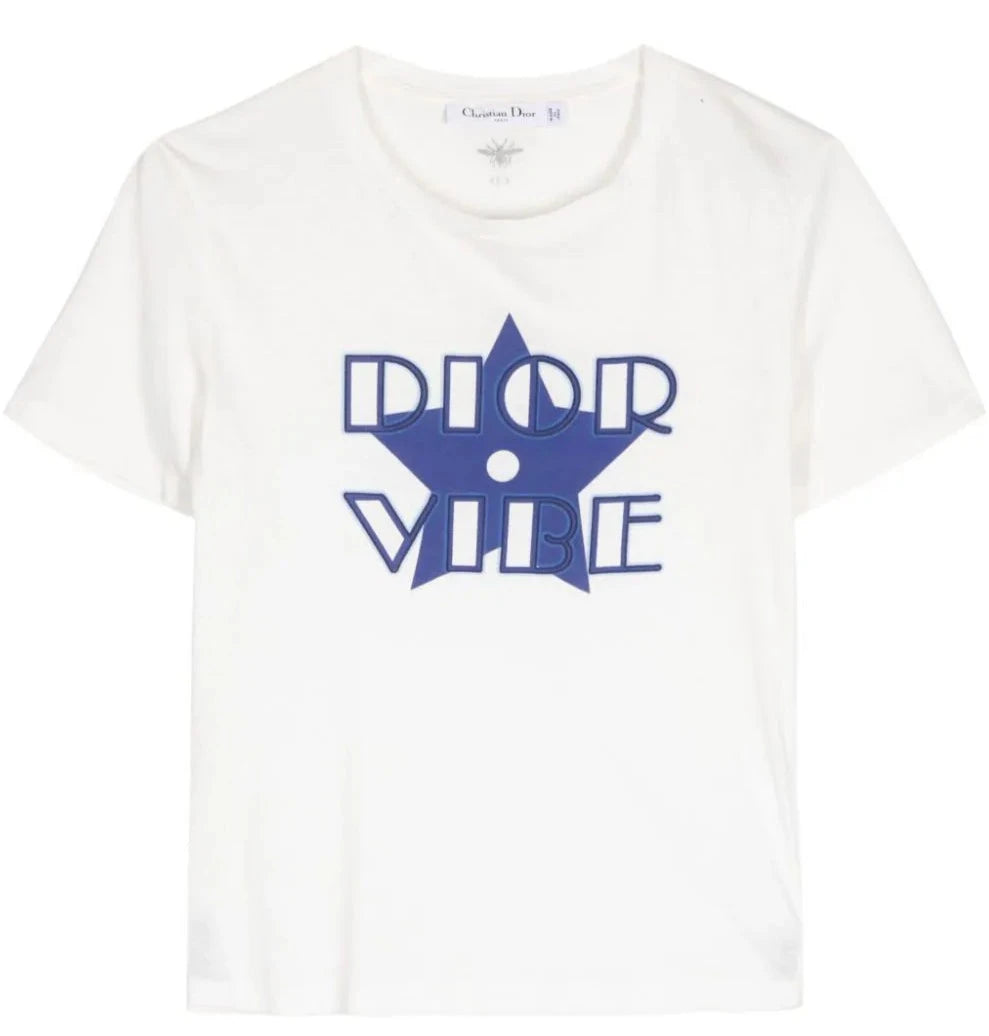 image of Dior Graphic Print White Top