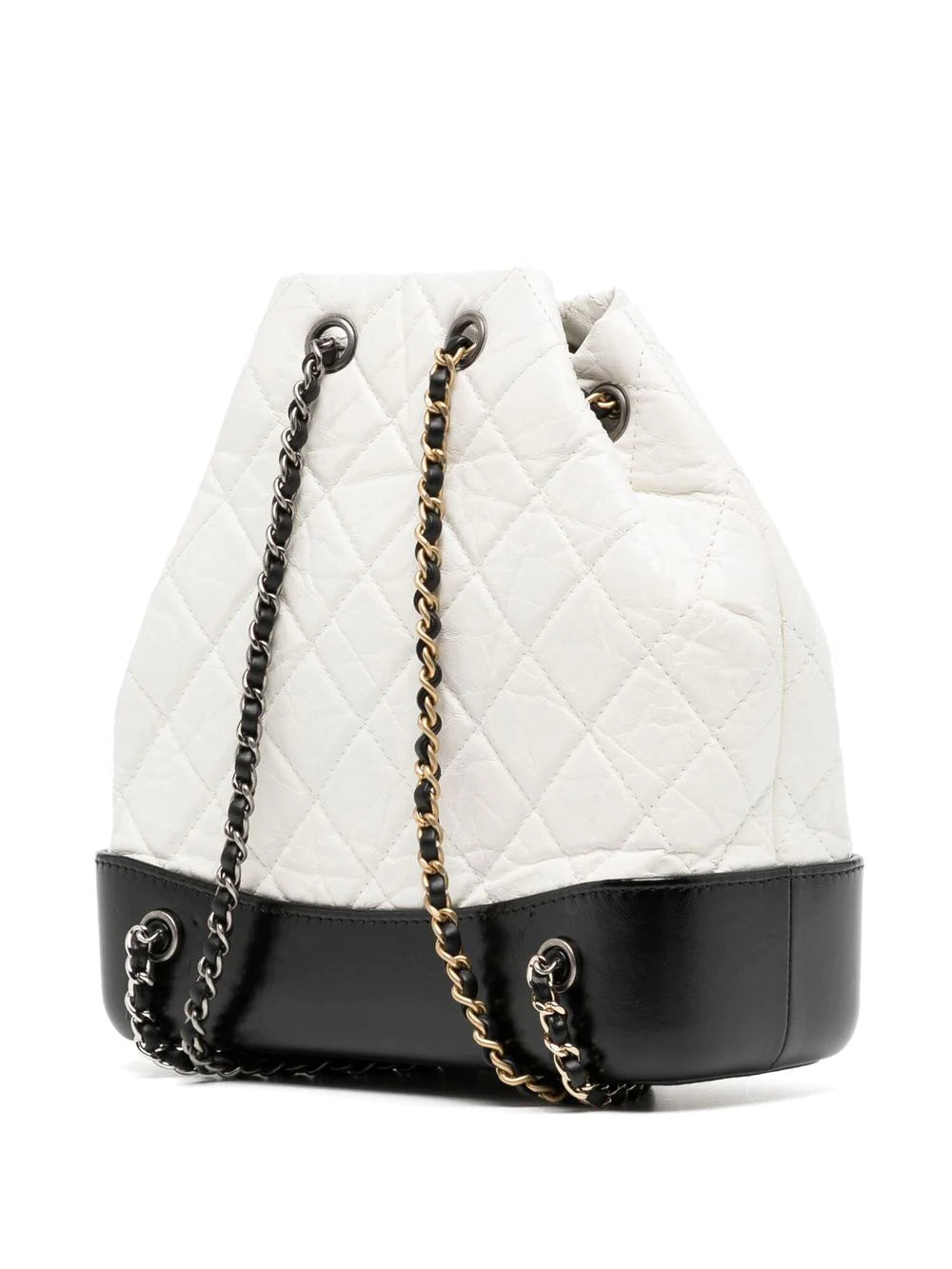 Chanel Quilted Small Gabrielle Backpack WhiteBlack  THE PURSE AFFAIR