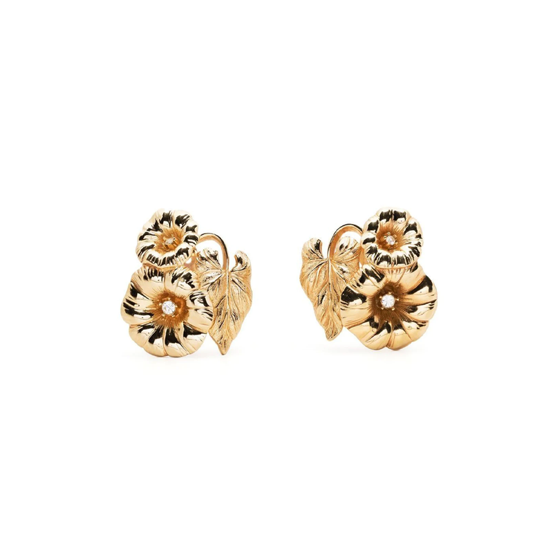 Gold Rhombus Logo Clip-on Earrings