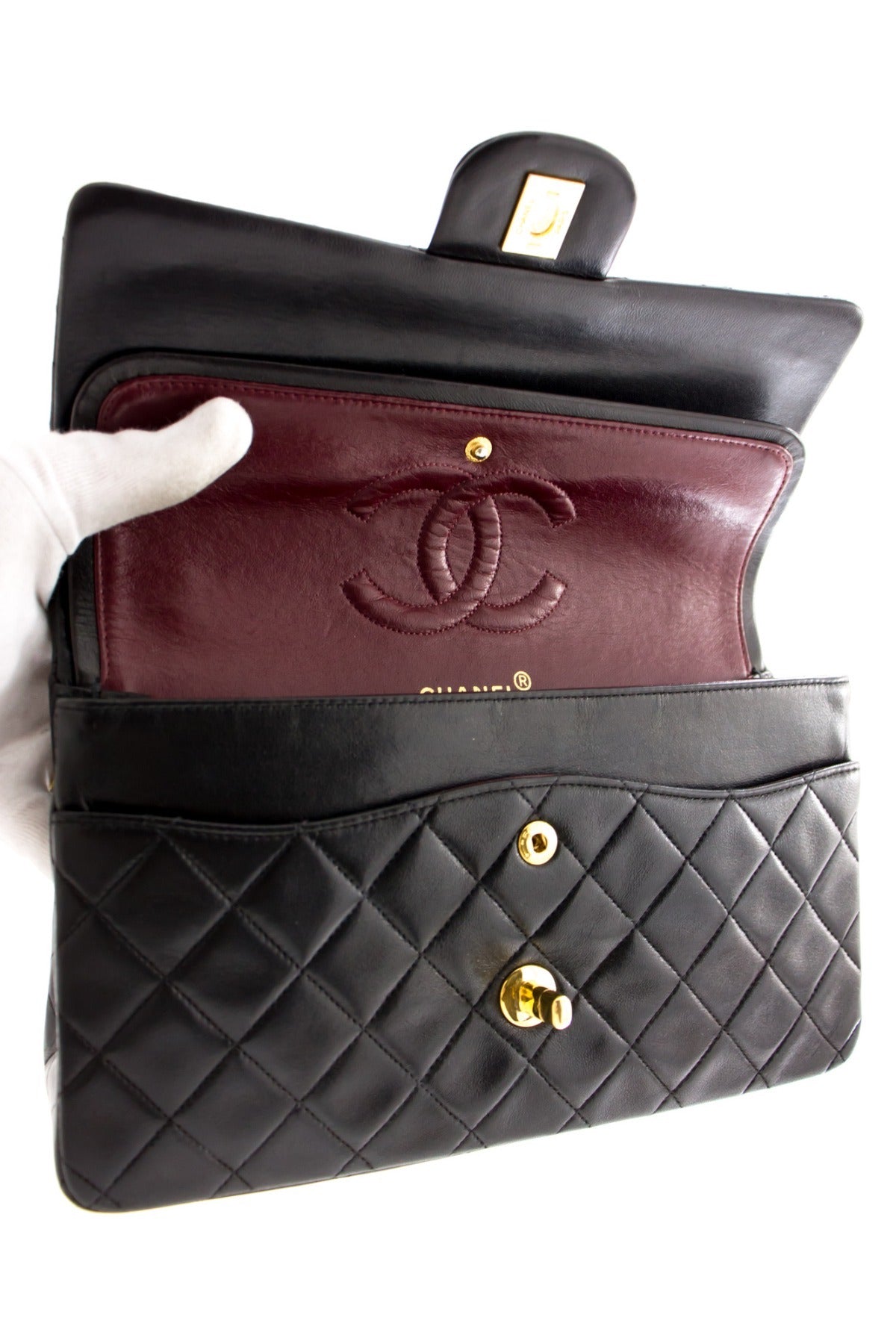 Chanel Patent Quilted Large Classic Double Flap Bag | Vivrelle