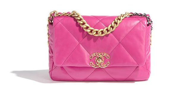 Pink Quilted Lambskin Chanel 19 Flap Bag Medium Q6B1T31IP7000