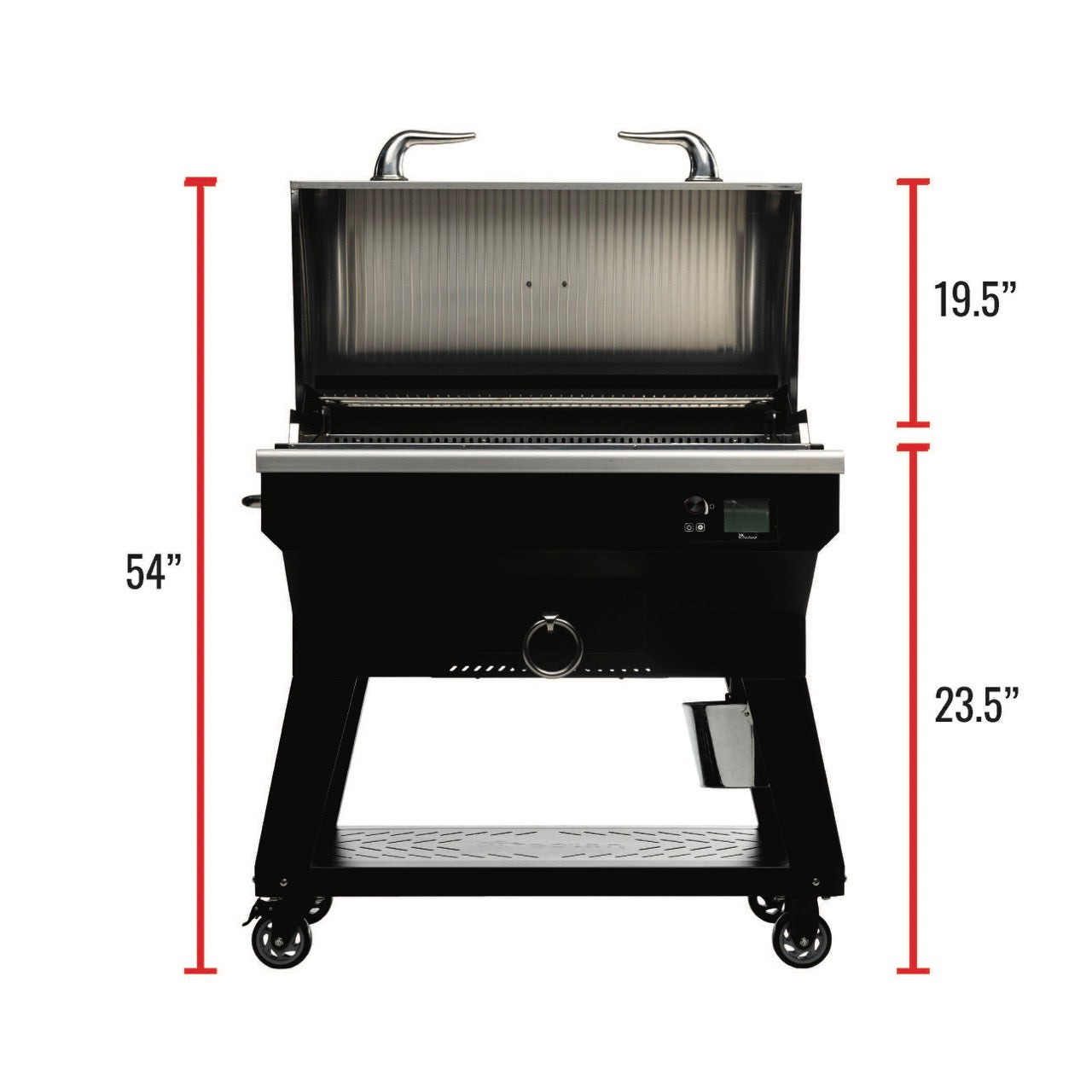 SmokeStone 600 Dimensions Front Open