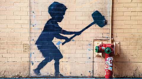 Banksy Street Art New York  Hammer Boy