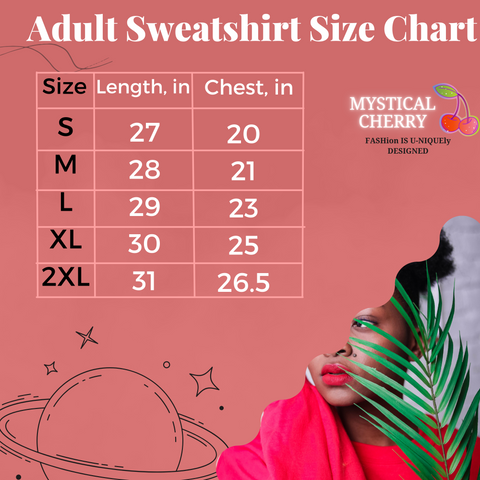 mysticalcherry sweatshirt size chart