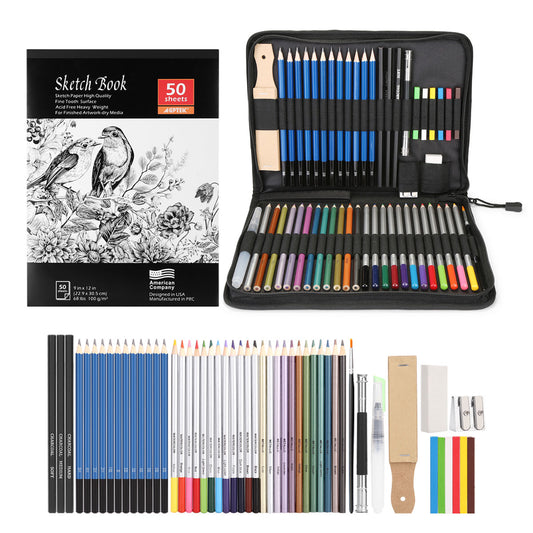 EGOSONG 41 Drawing Set Sketch Kit Sketching Supplies with Sketchbook  Graphite and Charcoal Pencils Pro Art Drawing Kit for Adults Teens  Beginners Kids ideal for Sketching Shading