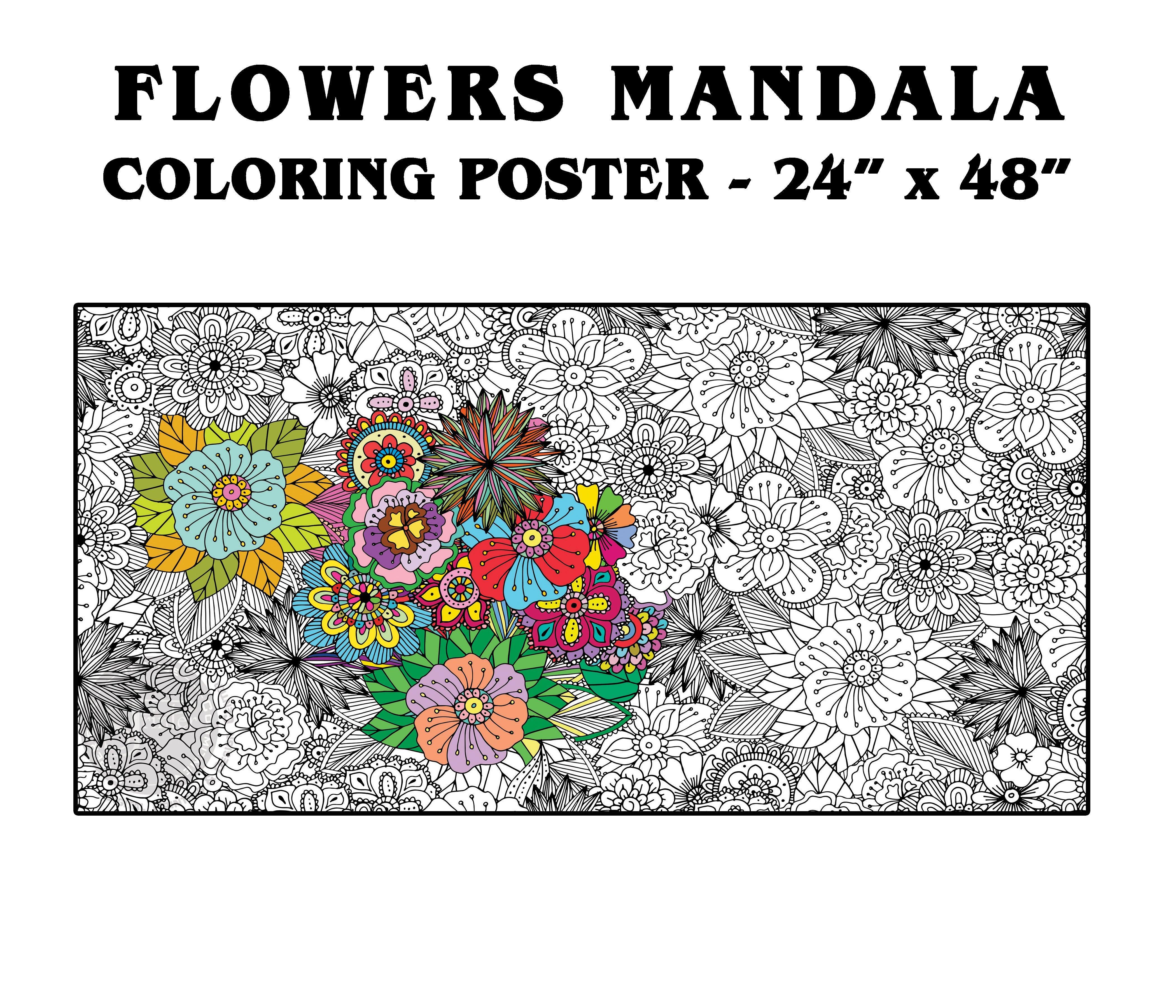 Giant Coloring Poster - Hippie, Peace & Love | 30 x 68.9